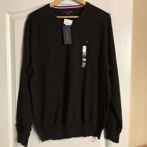 New With Tag Black Tommy Hilfiger V-neck Sweater